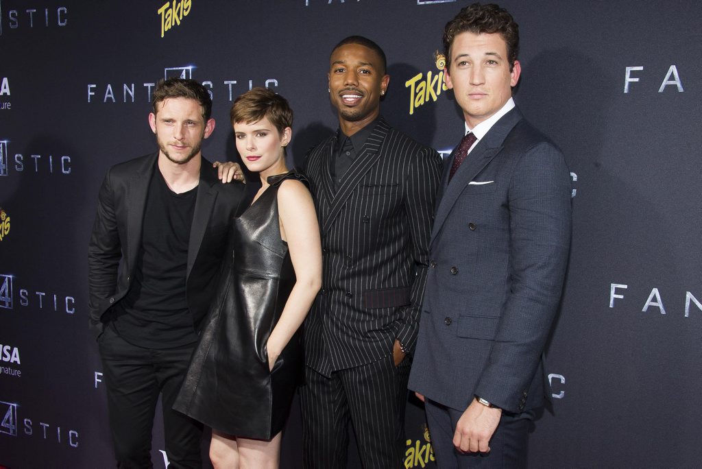 Jamie Bell, from left, Kate Mara, Michael B. Jordan and Miles Teller attend the premiere of Jamie Bell, from left, Kate Mara, Michael B. Jordan and Miles Teller attend the premiere of